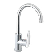 Miscelatore cucina tondo in acciaio inox con corpo orientabile