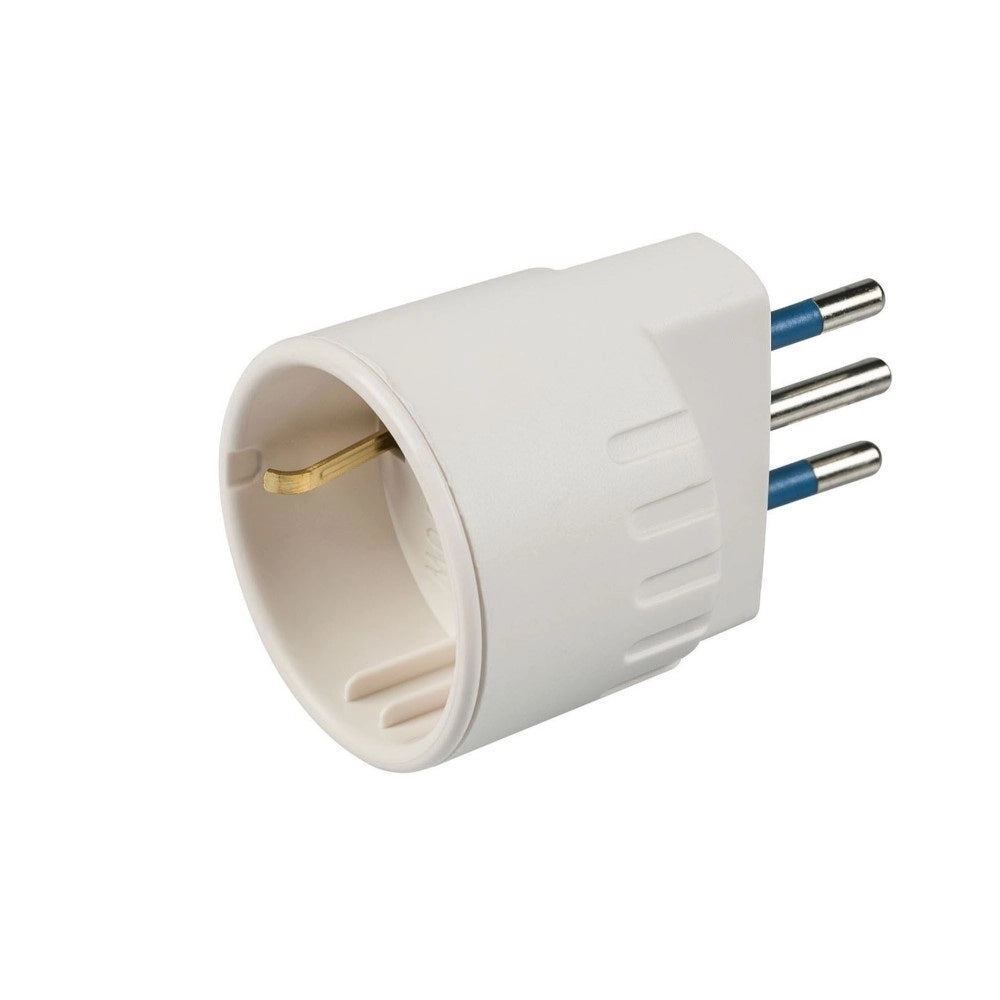 ADATTATORE SCHUKO 10A BIANCO CON PRESA 10/16A
