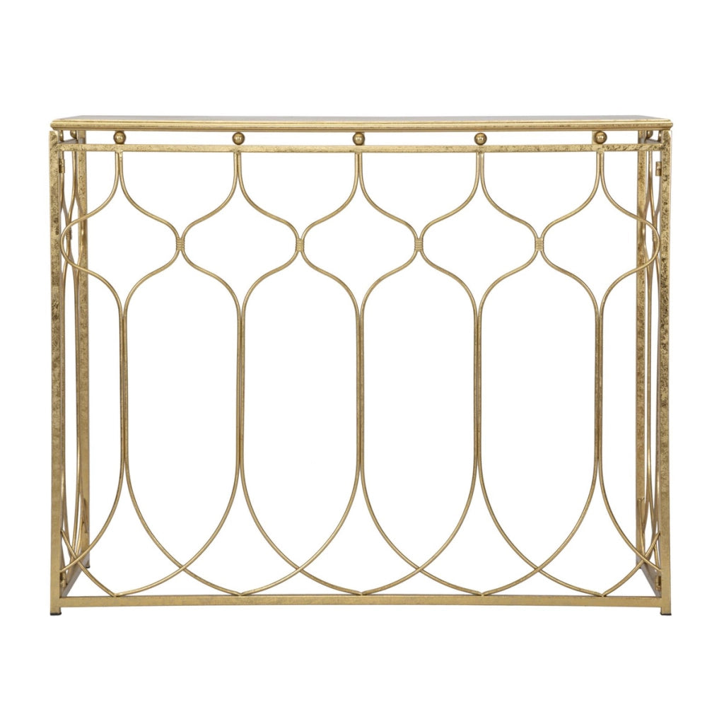 Tavolo Consolle VKH613, Oro, Metallo, 96,5x41x78 cm