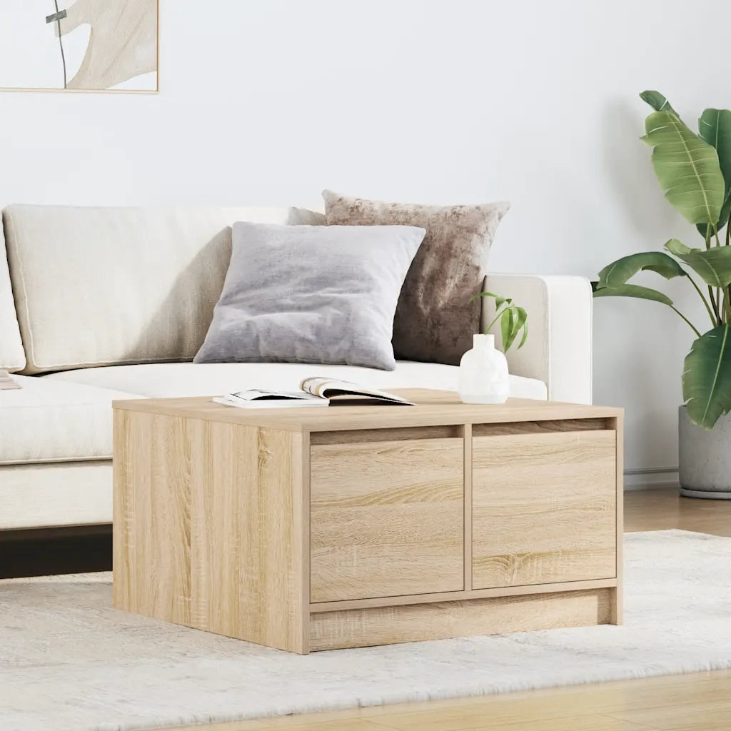 Tavolino da Salotto con Cassetti Rovere Sonoma 70,5x70x40 cm