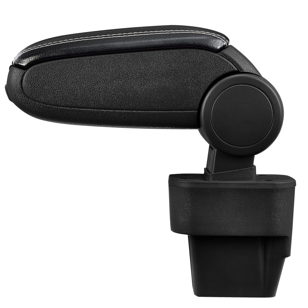 Bracciolo centrale per Opel Astra H con scomparto imbottito in similpelle nera con cuciture bianche 03_0000557