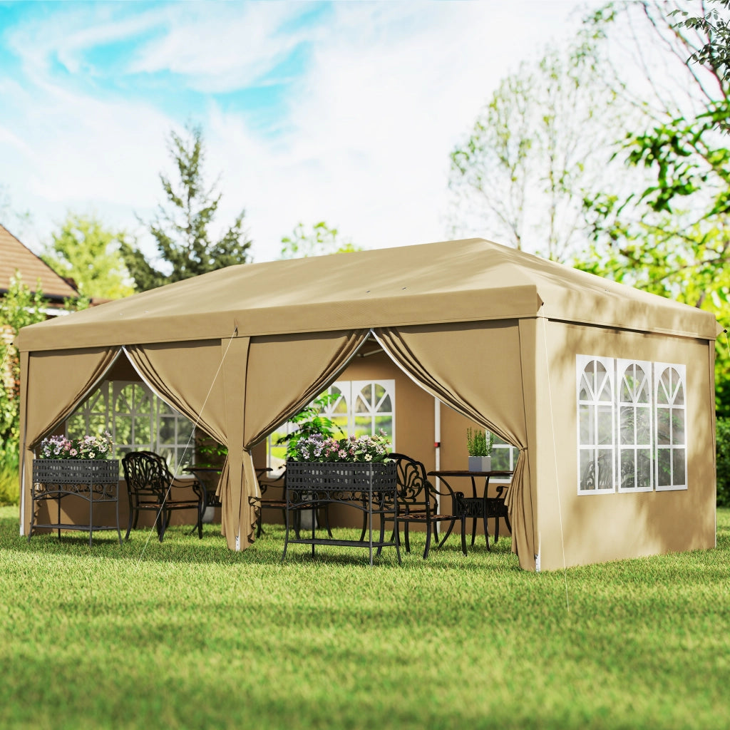 Tonnelle da giardino pieghevole ¨C zephmum ¨C 6x3x2.7m kaki