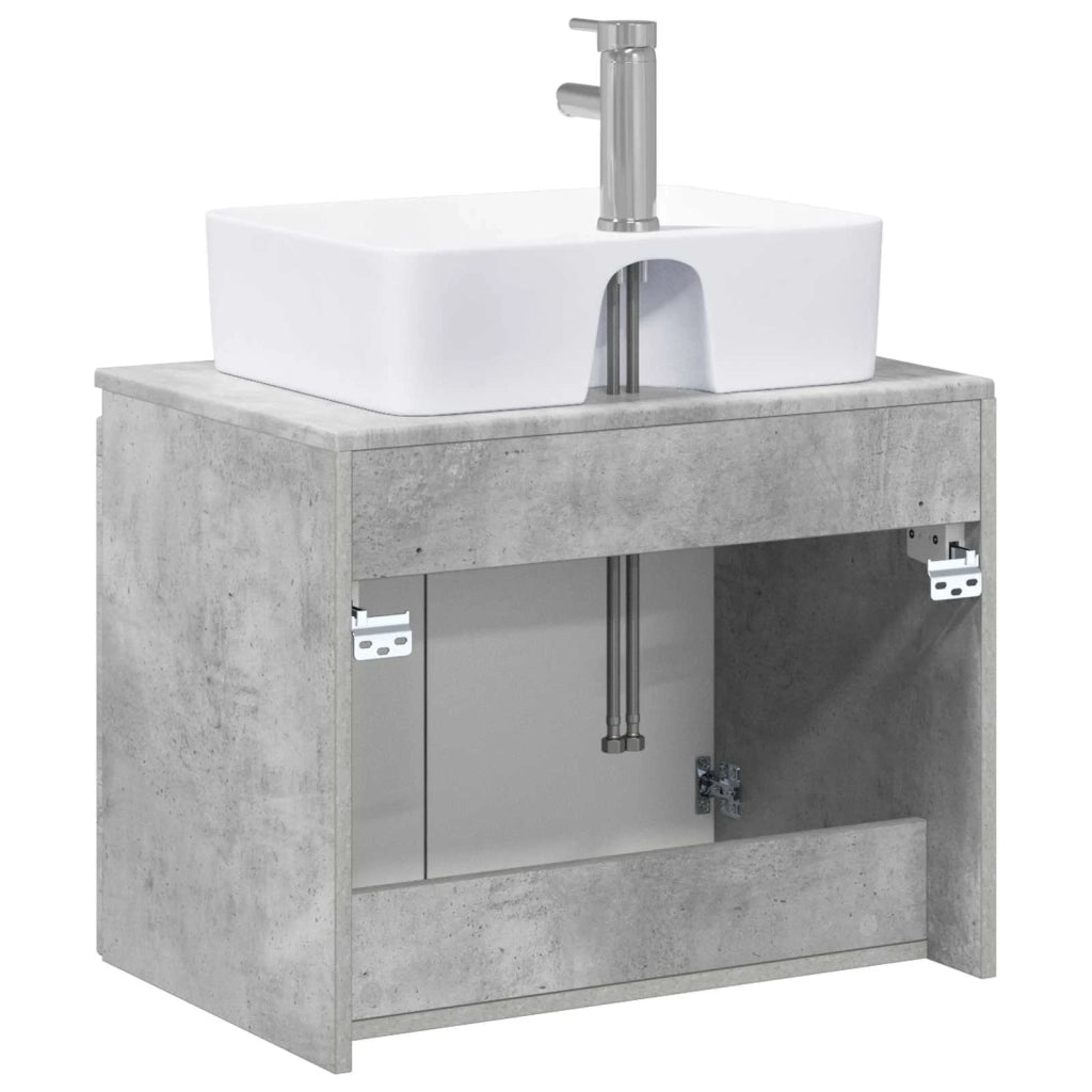 Set di mobili per il bagno Grigio Cemento Legno ingegnerizzato 3404323