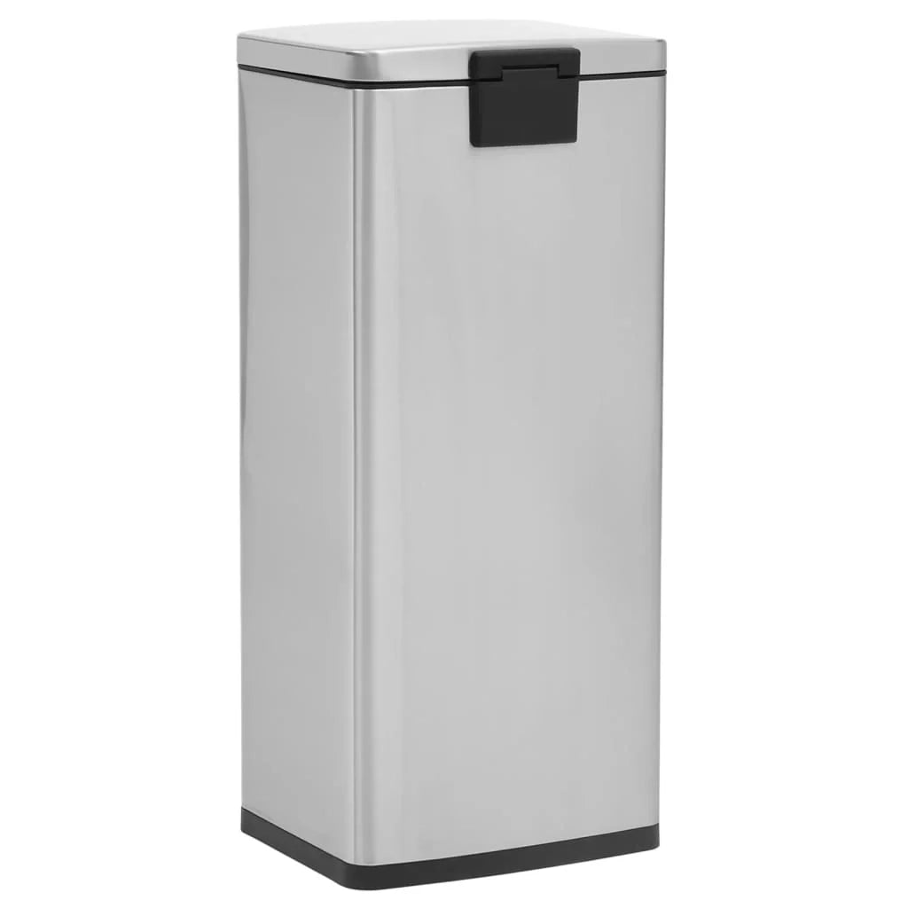 Pattumiera a pedale anti-impronta da 30 litri acciaio inossidabile argento argento 02_0043857