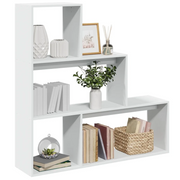 Libreria Divisorio 3 Ripiani-Scaffale per Libri-Mobile di Stoccaggio Bianca 123x29x123 cm in Truciolato