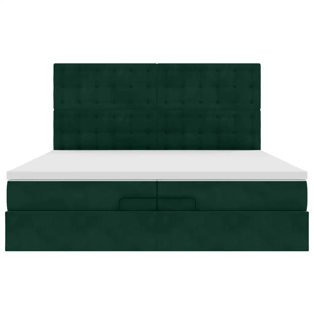 Struttura Letto Pouf con Materassi 200x200 cm Velluto 3314489