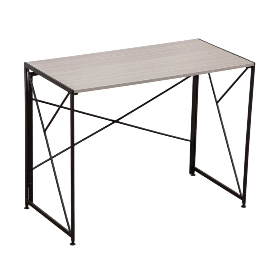 Scrivania pieghevole 99x50x75 cm in MDF e metallo; naturale