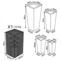 Set di 4 vasi Giglio in Fibra di argilla Grigio