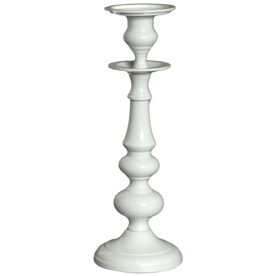 Portacandele alluminio bianco 1p cmø13h37