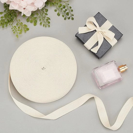 Ricami a maglia con cinghie di cotone 20 mm larghezza in tessuto antico bianco a scacchi 50 m/rol per ricamo e artigianato
