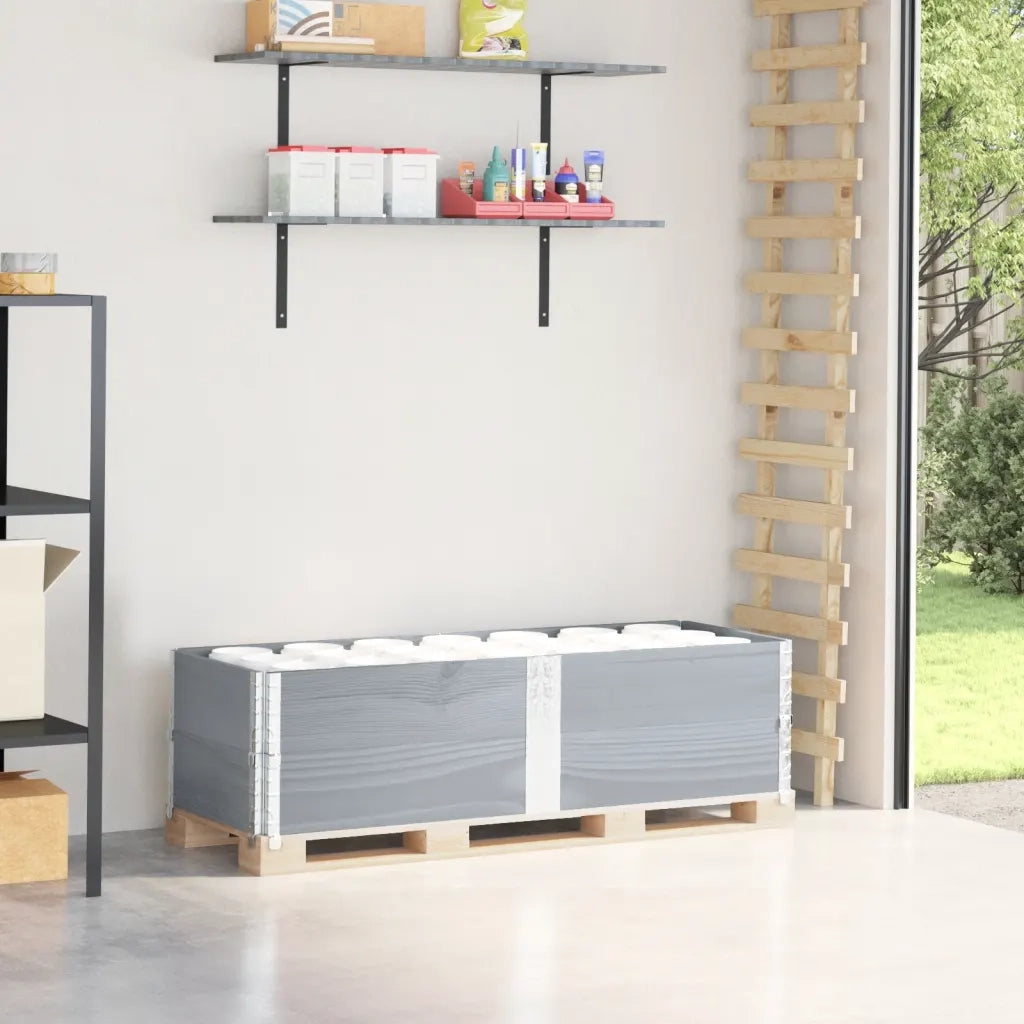 Paretali per Pallet 2 pz Grigi 150x50cm Legno Massello di Pino CFW6515363