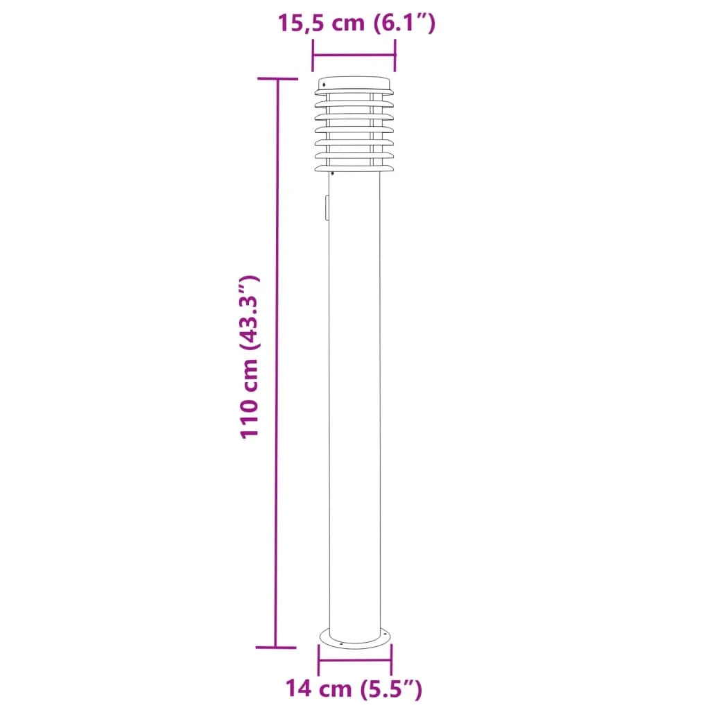 Lampade da terra per esterni con presa elettrica 3 pezzi acciaio inox nero 02_0042572