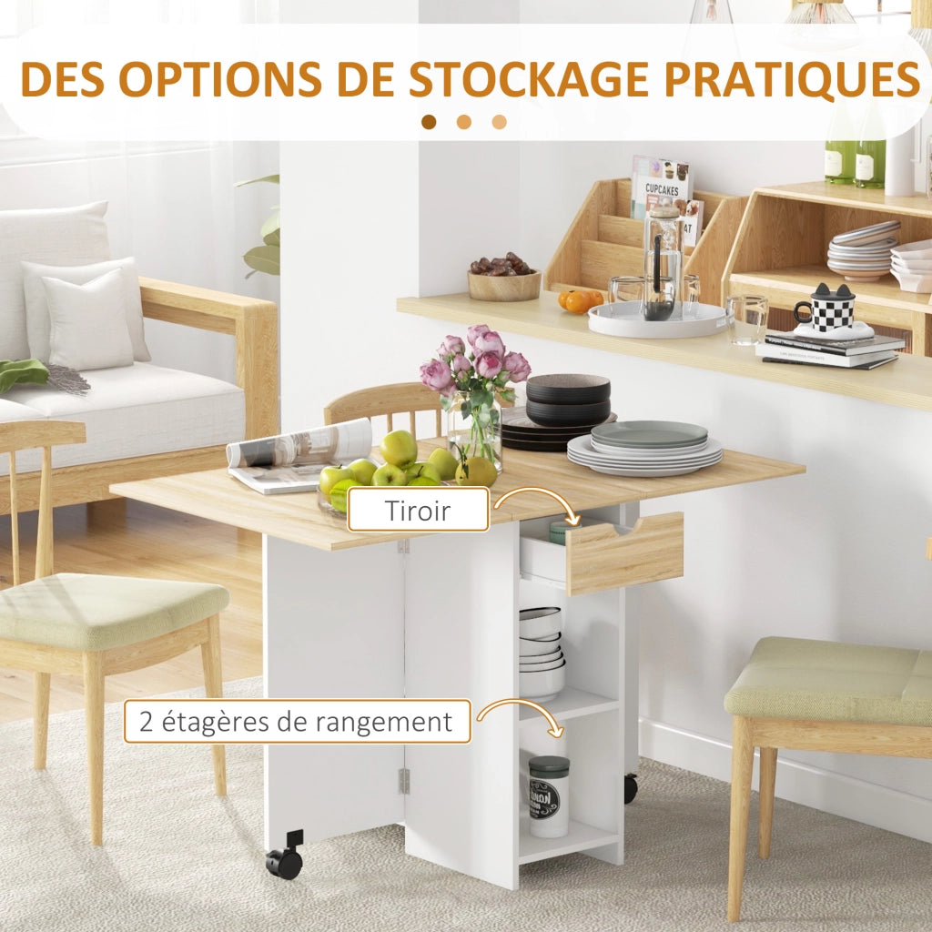Tavolo da pranzo allungabile pieghevole ¨C zephmum ¨C quercia 120x72x75 cm