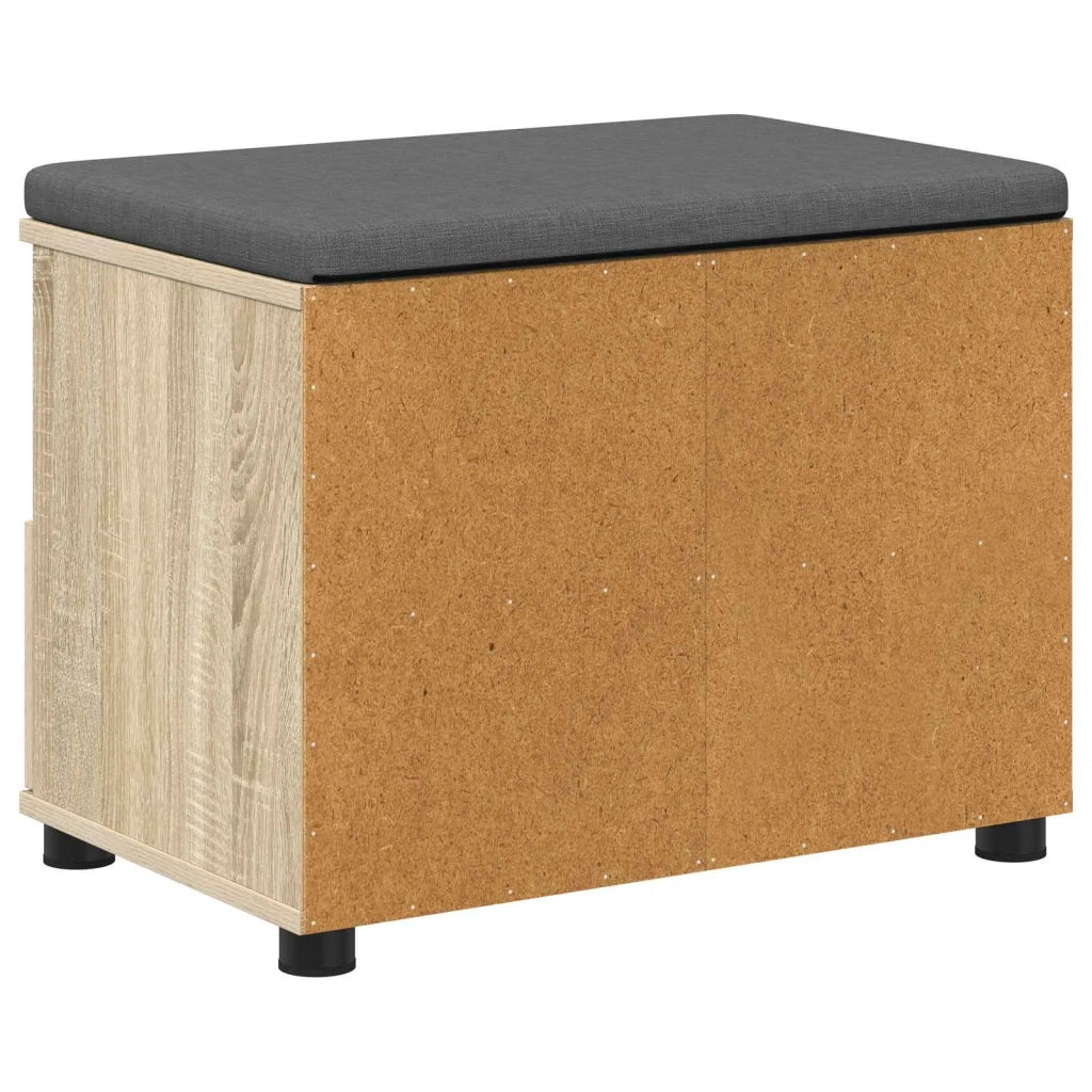 Panca per ingresso con cuscino-Sgabello-Panca da Corridoio Rovere Sonoma 60 x 38 x 46 cm 381489