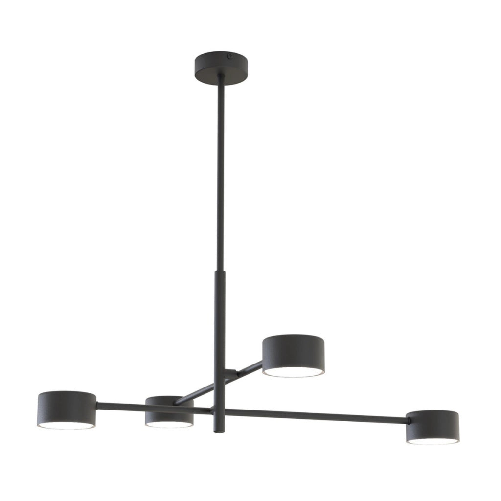 Lampada a sospensione Natsu in acciaio nero opaco