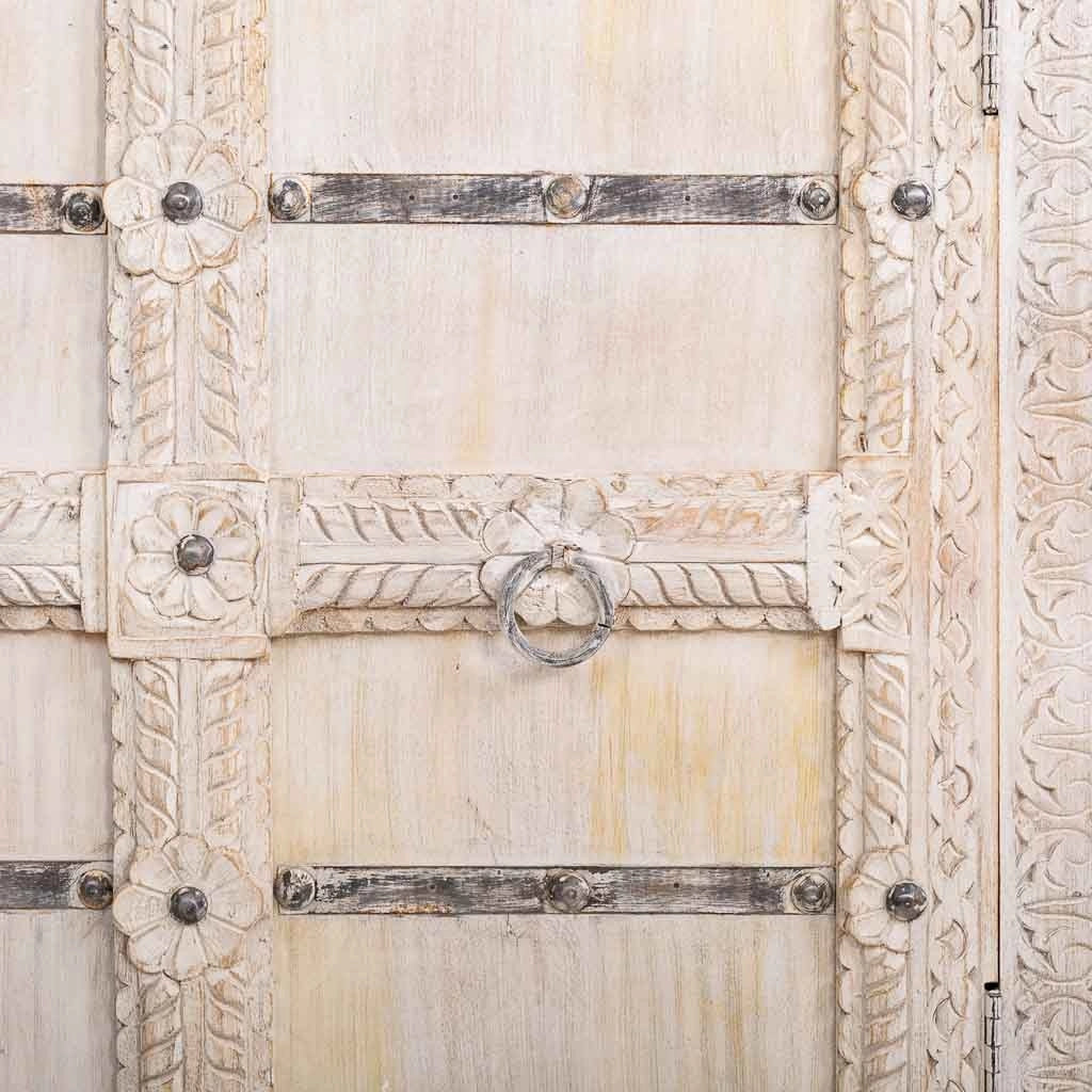 Credenza in legno bianco 190x45x105h