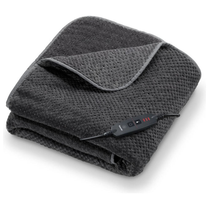 Beurer, Coperta Riscaldante, 180 x 130 cm, Traspirante, Grigio Scuro, HD 65