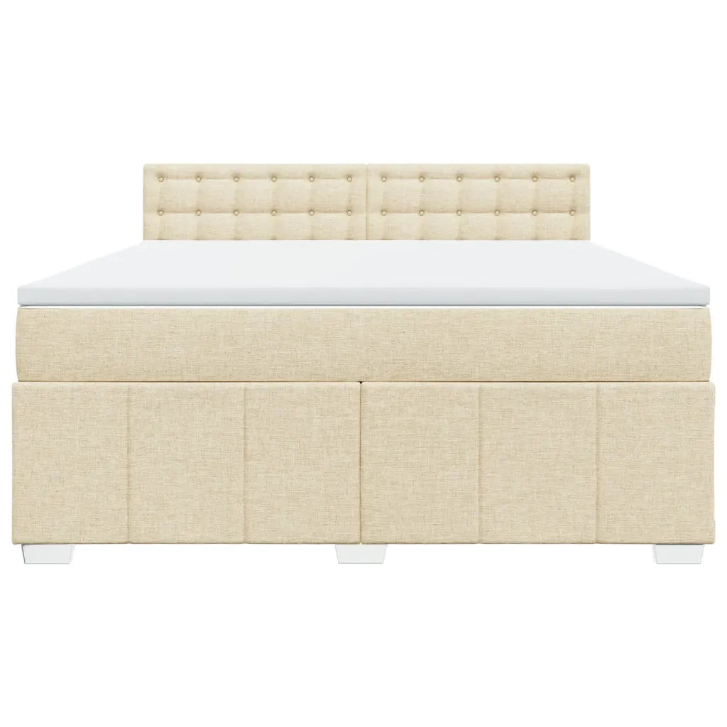 vidaXL Giroletto a Molle con Materasso Crema 180x200 cm in Tessuto