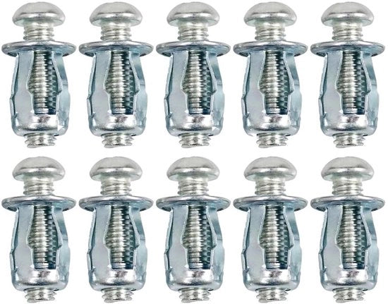 Muratura Holle Muurankers 10 pezzi - Extra corti M6 - Viti metalliche - Adatti per porte/wande intere - Ben fissati - Placchette in alluminio/ferro/legno - Viti per parete