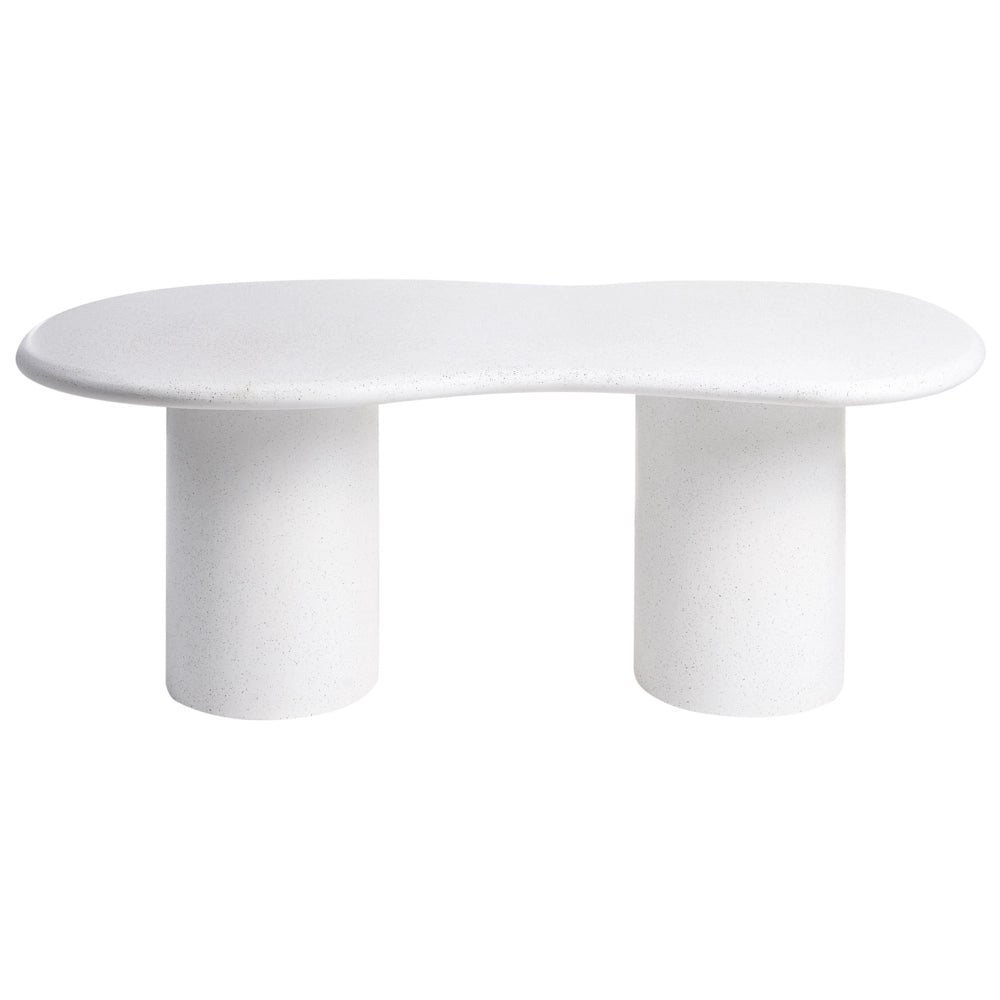 Tavolo da giardino effetto terrazzo bianco MgO 6 posti ruggine resistente alle intemperie forma irregolare sala da pranzo moderna per esterni e interni