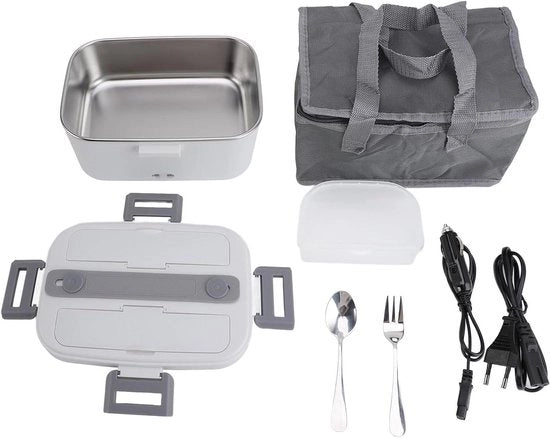 Lunchbox elettrica per ufficio scolastico, auto, camion con riscaldatore alimentare in acciaio inossidabile 304 da 1,8L, riscaldamento circolatorio a 360 gradi.