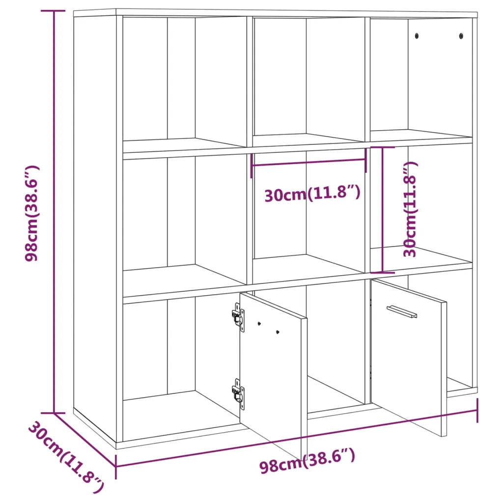 Libreria Grigio Sonoma 98x30x98 cm 815448