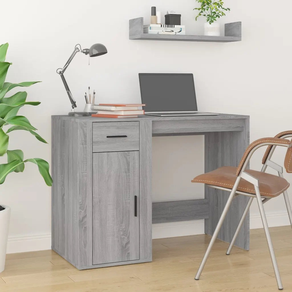 Scrivania con Armadietto Grigio Sonoma in Legno Multistratocod mxl 101308