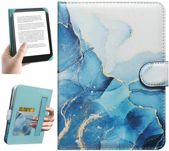 Coprimessa universale per e-reader 6" compatibile con Paperwhite 2025-2012/6" Kindle/Kobo/Tolino, eReader 6" coprimessa con tasca integrata, colore Dali blu