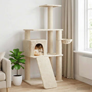 Albero per gatti con pali per graffiare in sisal Crema 173 cm 42033048