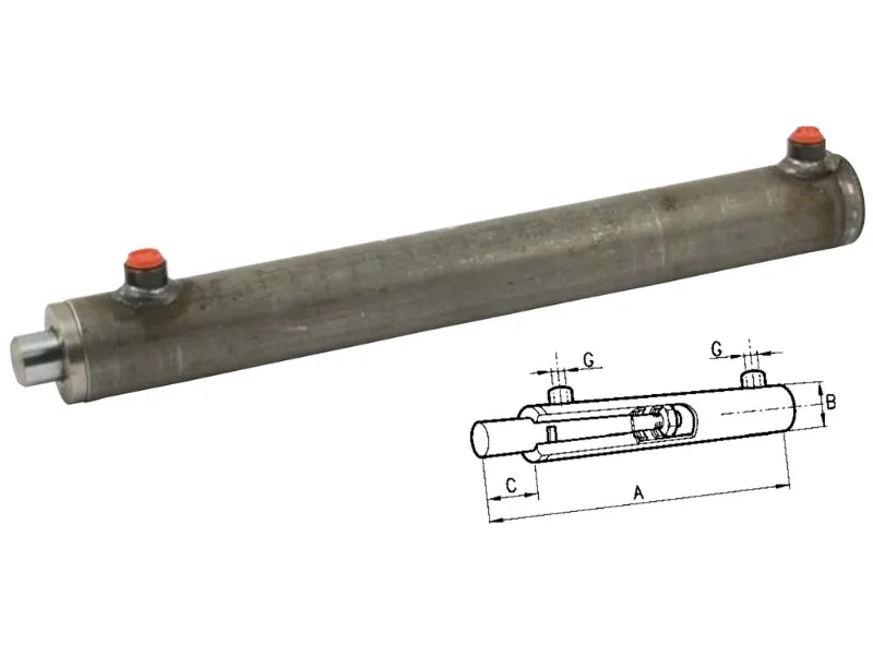 Cilindro doppio effetto Cermag senza supporti attacco alesaggio 80mm stelo 40mm - 82887