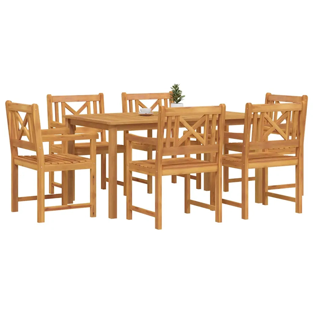 Set da Pranzo per Giardino 7 pcs Marrone