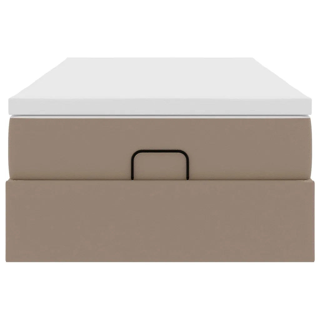 vidaXL Struttura Letto Pouf con Materasso 90x190 cm Similpelle