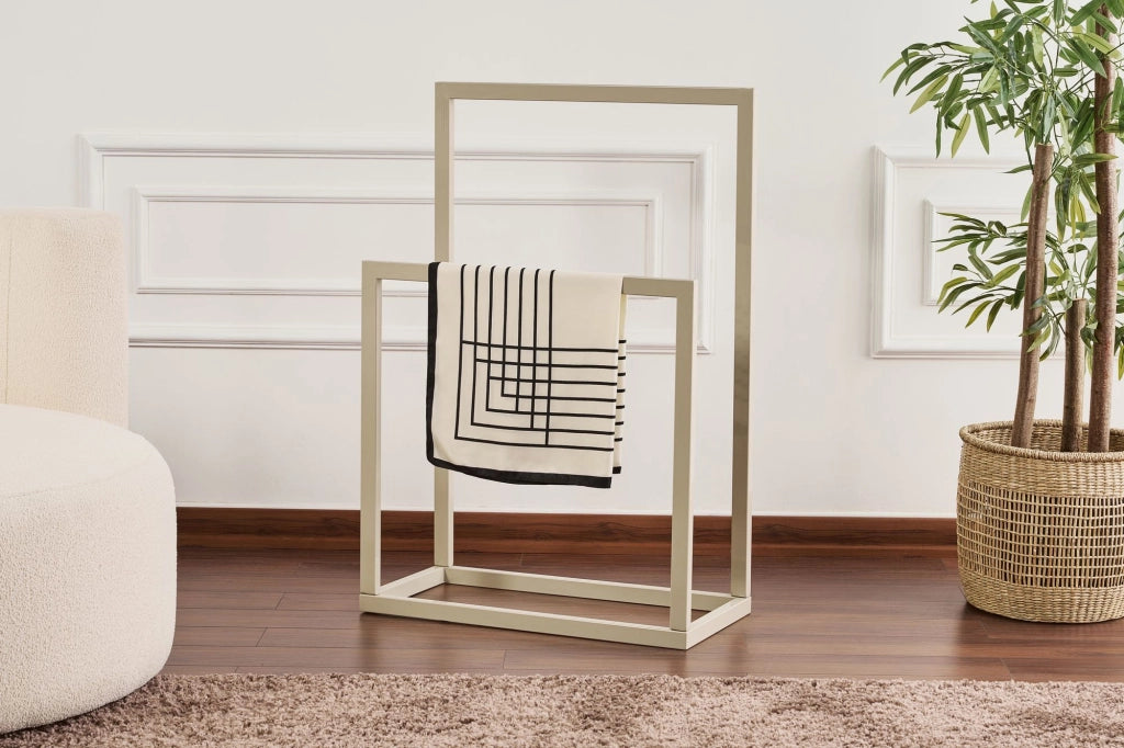 Portasciugamani in metallo "Gediz" - 25 x 60 x 90 cm - Taupe