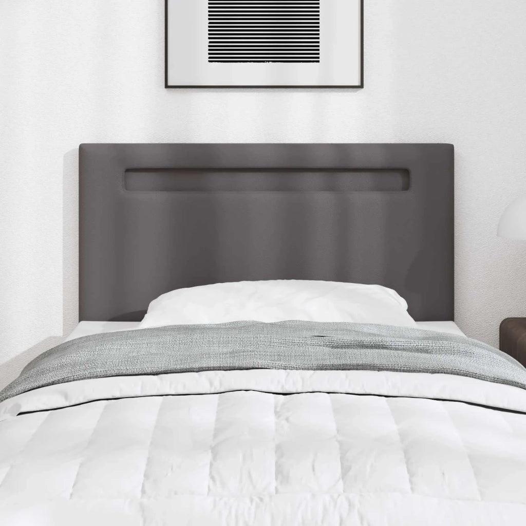 Testiera LED Grigio 100 cm Pelle Sintetica 42007299