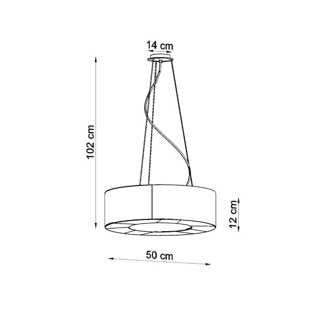 Lampadario SATURNO SLIM 50 nero