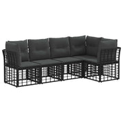Set di divani da esterno | Set Salotto da Giardino Nero Poliestere
