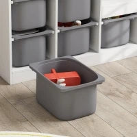 Scaffale Portagiochi a 3 Livelli con 6 Contenitori per Bambini da 3-8 Anni, 96x38.5x90cm, Grigio