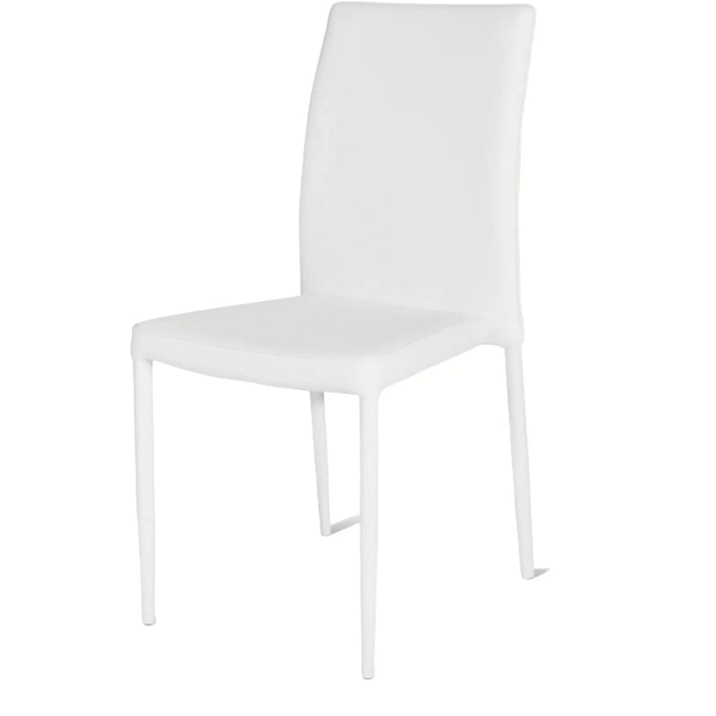 Set 4 sedie moderne in ecopelle bianca con struttura in metallo (709) - Mobili 2G