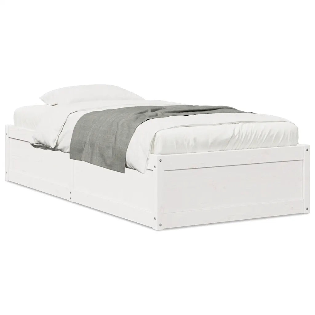 Letto singolo | Letto per adulti | Letto senza Materasso Bianco 90x200 cm Legno Massello di Pino
