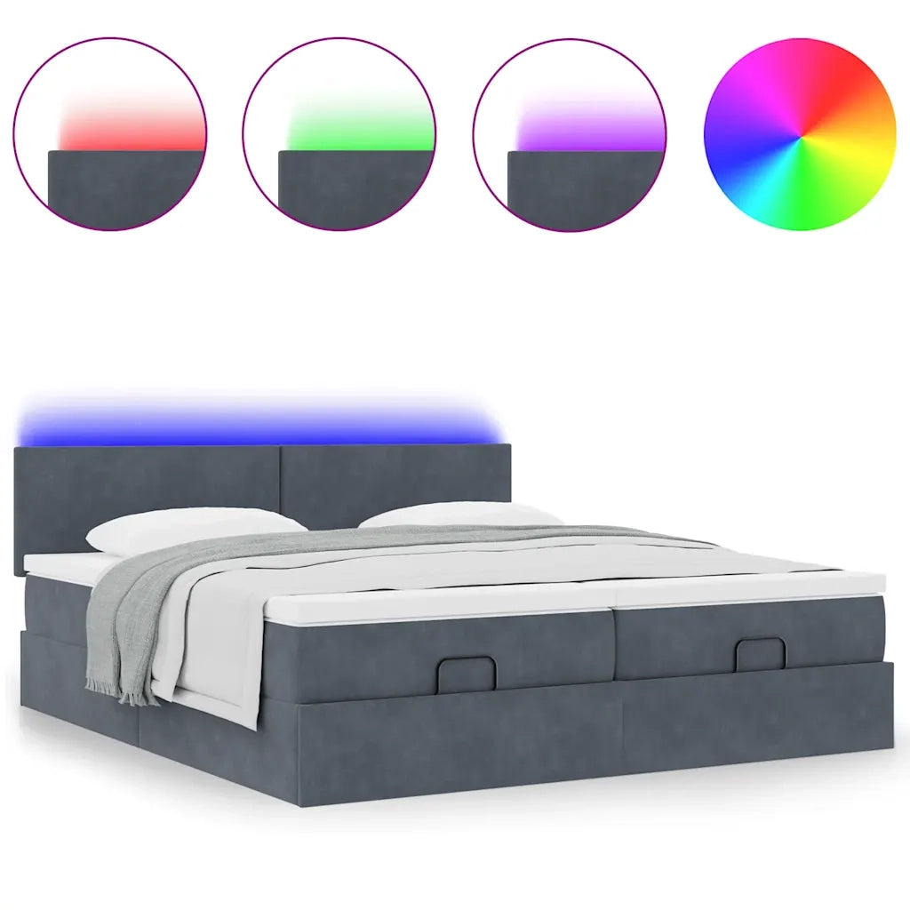 Struttura Letto Pouf con Materassi 200x200 cm Velluto 3312912