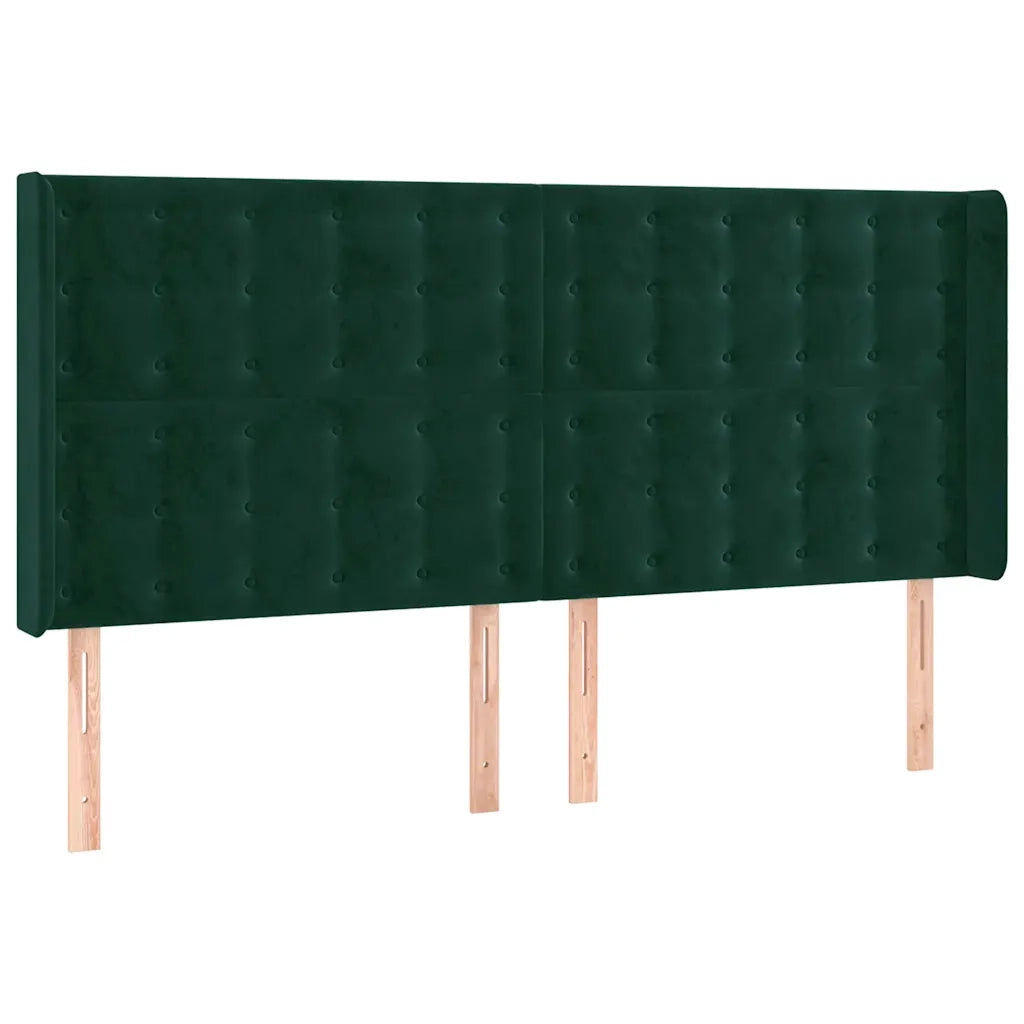 Testiera ad Orecchio Verde Scuro 163x16x118/128 cm in Vellutocod mxl 73767