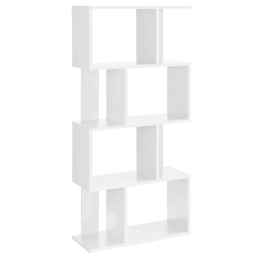 Libreria per soggiorno mobile contenitore ripiani in MDF rivestito in melaminico 130 cm bianco 03_0001073