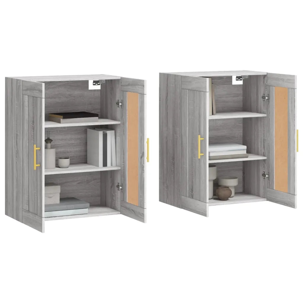 Armadietti a Parete 2 pz Grigio Sonoma in Legno Multistrato 3198007