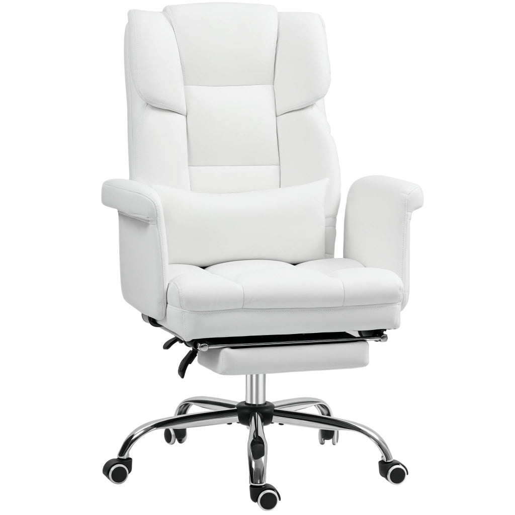 Sedia da Ufficio Ergonomica ¨C Xylo ¨C Altezza Regolabile 48-56 cm, Schienale Reclinabile, Poggiapiedi, Bianco