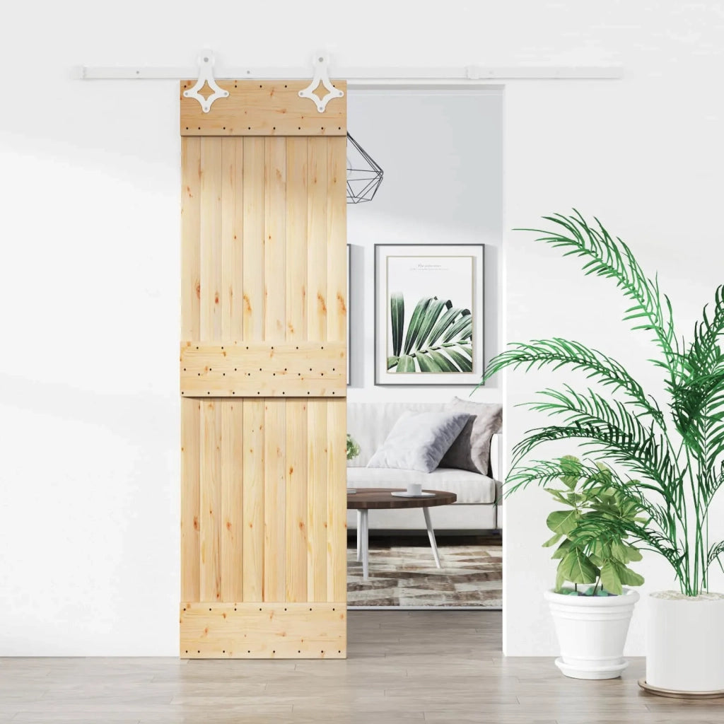 Porta scorrevole Naturale e Bianco 70 x 210 cm