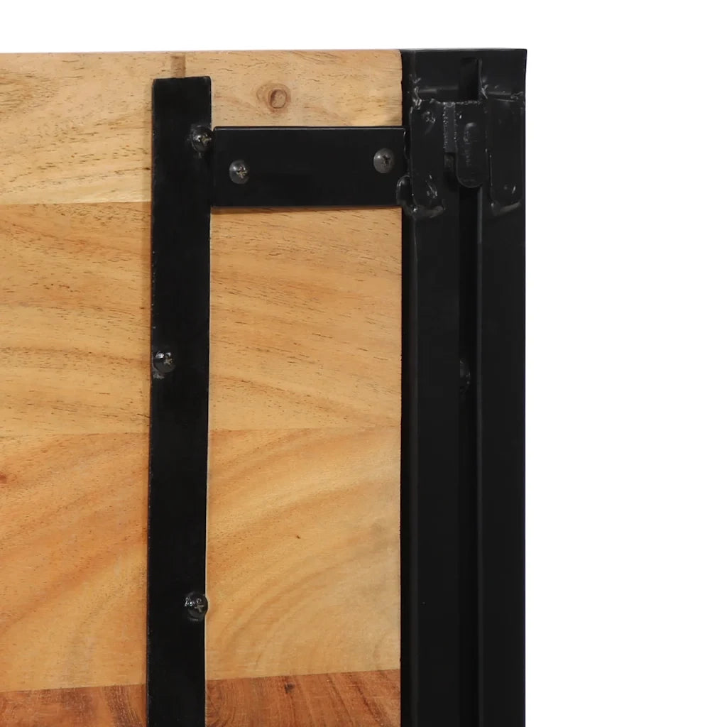 Testiera 200 cm in Legno Massello di Acacia e Ferro