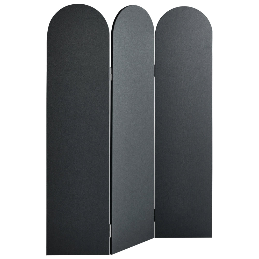 Divisorio pieghevole a 3 pannelli con struttura in acciaio poliestere grigio scuro ufficio domestico stile moderno