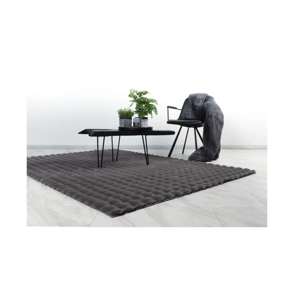 Tappeto 150x80cm, design H008Y colore grafite - Comfort ed eleganza per il tuo interno