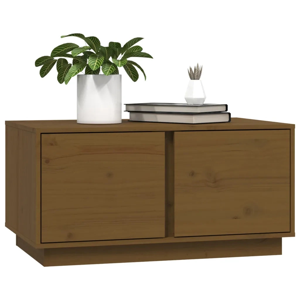 Tavolino da Salotto ambra 80x50x40 cm Legno Massello di Pino 814422