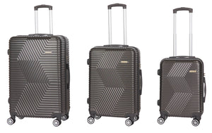 Set 3 Valigie Trolley Rigide in ABS 4 Ruote TSA Ravizzoni Haiti Antracite